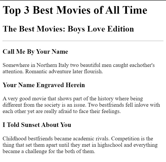 Top 3 Best Movies of All Time